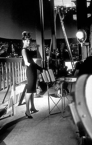 33-2325 Audrey Hepburn part of a fashion layout photographed on the set of "Paris When It Sizzles"