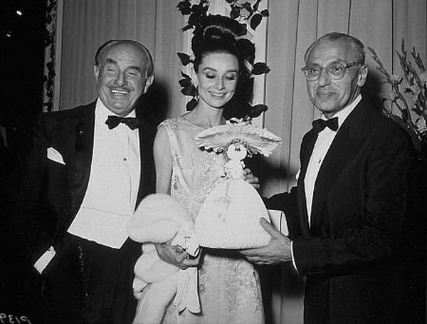"Academy Awards: 37th Annual," Rex Harrison, Audrey Hepburn, Jack Warner, George Cukor.  1965.