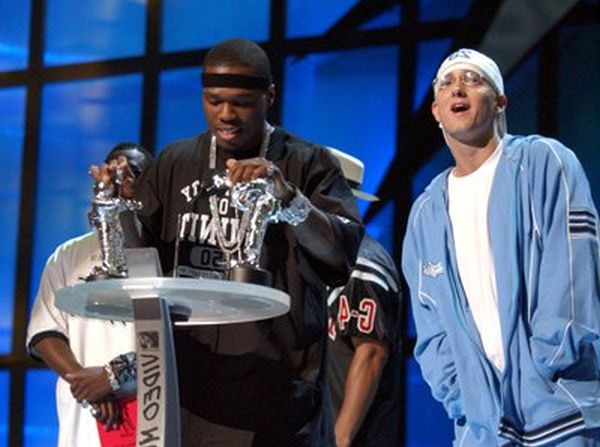 Eminem and 50 Cent at event of MTV Video Music Awards 2003