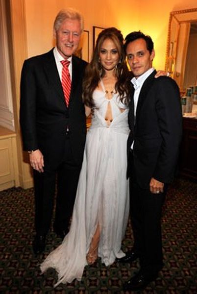 Jennifer Lopez, Bill Clinton and Marc Anthony