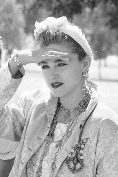 Madonna attending a Celebrity Anti-War March October 6, 1985