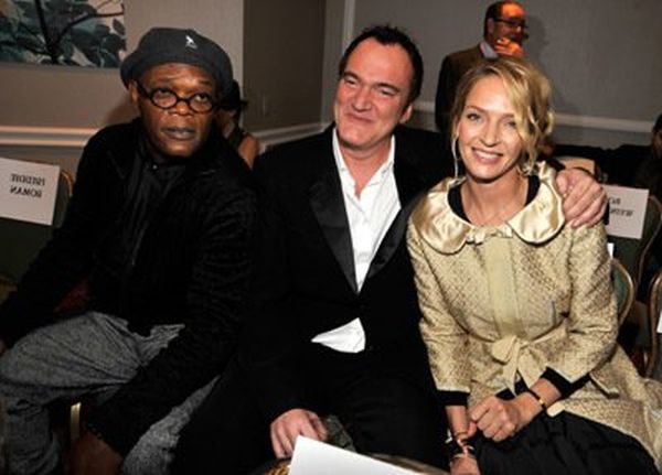 Samuel L. Jackson, Quentin Tarantino and Uma Thurman