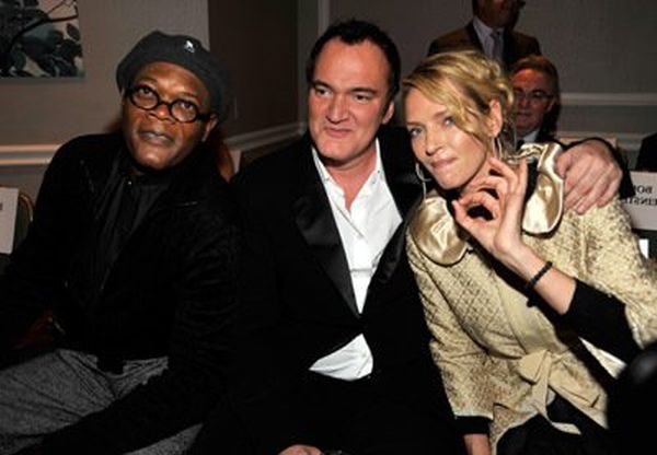 Samuel L. Jackson, Quentin Tarantino and Uma Thurman