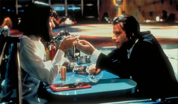 Still of Uma Thurman and John Travolta in Pulp Fiction