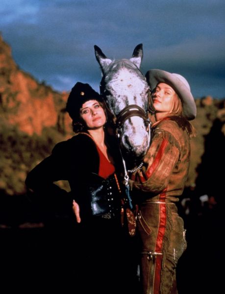 Still of Uma Thurman and Lorraine Bracco in Even Cowgirls Get the Blues