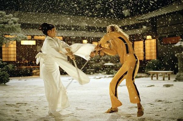 Still of Uma Thurman and Lucy Liu in Kill Bill: Vol. 1