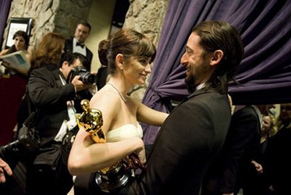 Academy AwardÂ¨-winner Penelope Cruz (right) with presenter Adrien Brody backstage at the 81st Academy AwardsÂ¨ are presented live on the ABC Television network from The Kodak Theatre in Hollywood, CA, Sunday, February 22, 2009.