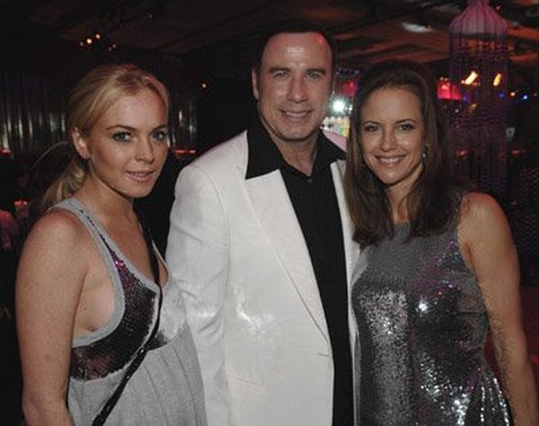 John Travolta, Kelly Preston and Lindsay Lohan