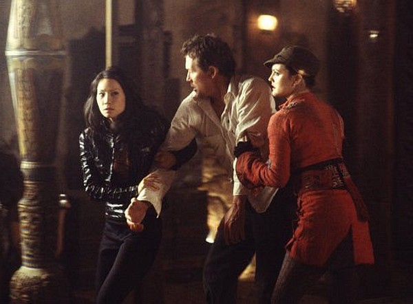 Still of Drew Barrymore, Robert Patrick and Lucy Liu in Charlie's Angels: Full Throttle