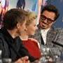 Robert Downey Jr., Scarlett Johansson and Jeremy Renner at event of The Avengers