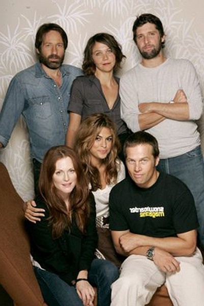 David Duchovny, Julianne Moore, James Le Gros, Bart Freundlich, Maggie Gyllenhaal and Eva Mendes at event of Trust the Man