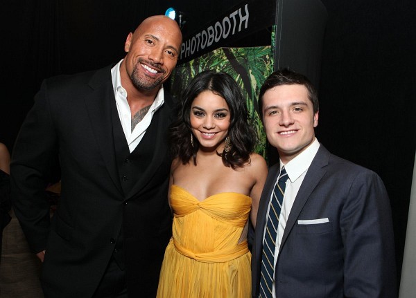 Dwayne Johnson, Vanessa Hudgens and Josh Hutcherson at event of Journey 2: The Mysterious Island