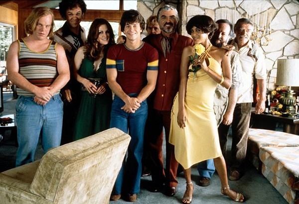 Still of Julianne Moore, Mark Wahlberg, Philip Seymour Hoffman, John C. Reilly, Burt Reynolds, Ricky Jay, Nicole Ari Parker and Jack Wallace in Boogie Nights