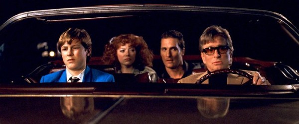 Still of Michael Douglas, Matthew McConaughey, Emma Stone and Devin Brochu in Ghosts of Girlfriends Past