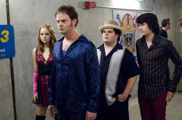 Still of Rainn Wilson, Josh Gad, Emma Stone and Teddy Geiger in The Rocker