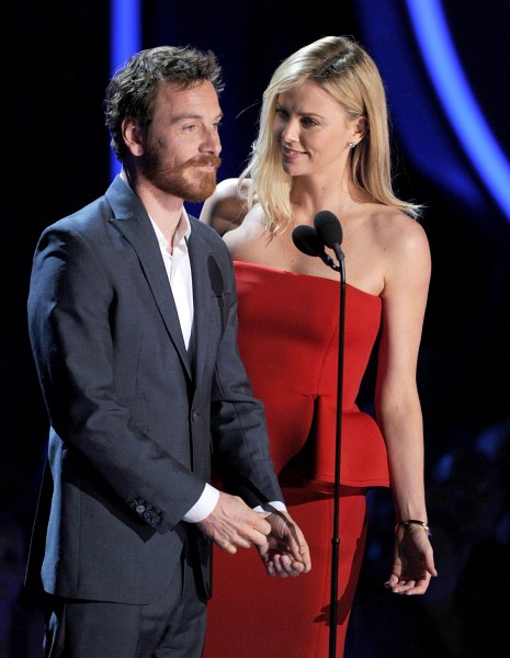 Charlize Theron and Michael Fassbender at event of 2012 MTV Movie Awards