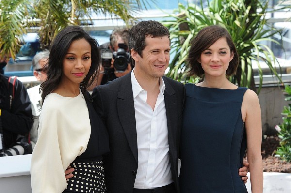 Photo: Guillaume Canet, Marion Cotillard and Zoe Saldana at event of Blood Ties