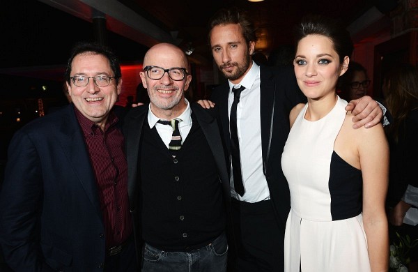 Jacques Audiard, Marion Cotillard, Matthias Schoenaerts and Michael Barker at event of Rust and Bone