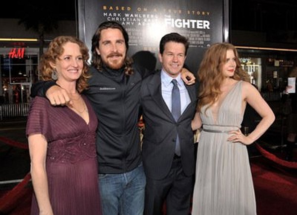 Mark Wahlberg, Christian Bale, Amy Adams and Melissa Leo at event of The Fighter