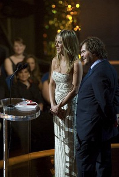 Presenters Jennifer Aniston and Jack Black during the live ABC Telecast of the 81st Annual Academy AwardsÂ¨ from the Kodak Theatre, in Hollywood, CA Sunday, February 22, 2009.