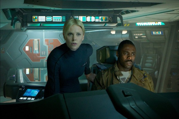 Still of Charlize Theron and Idris Elba in Prometheus