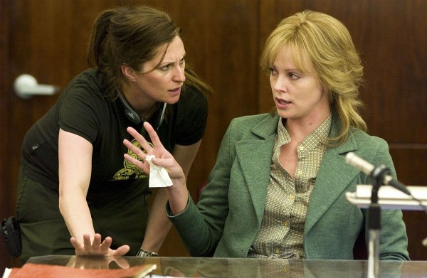 Still of Charlize Theron and Niki Caro in North Country