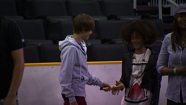 Still of Jaden Smith and Justin Bieber in Justin Bieber: Never Say Never