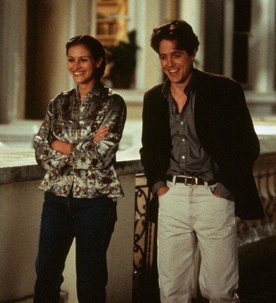 Still of Julia Roberts and Hugh Grant in Notting Hill
