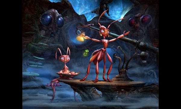 Still of Nicolas Cage, Julia Roberts and Frank Welker in The Ant Bully