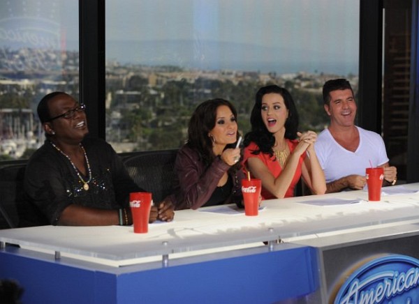 Still of Simon Cowell, Randy Jackson, Kara DioGuardi and Katy Perry in American Idol