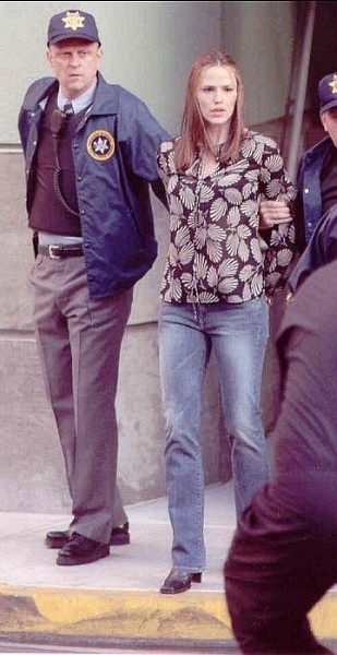 Andrew A. Rolfes with Jennifer Garner on the set of "ALIAS"