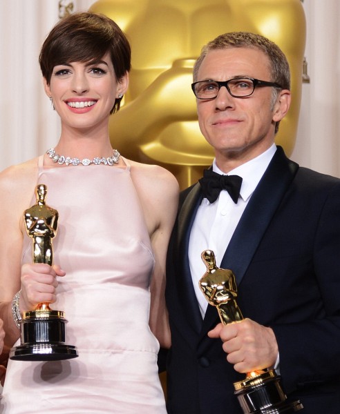 Anne Hathaway and Christoph Waltz