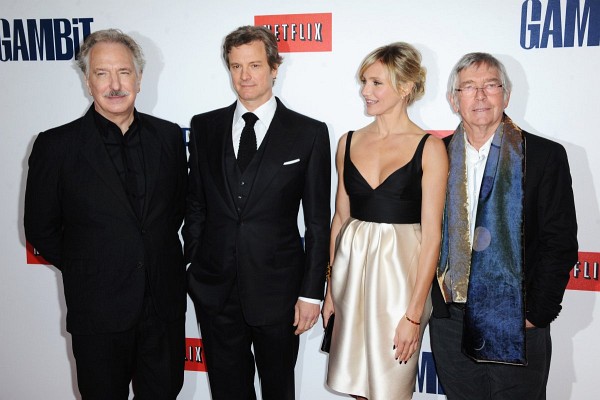 Photo: Cameron Diaz, Colin Firth, Alan Rickman and Tom Courtenay at event of Gambit
