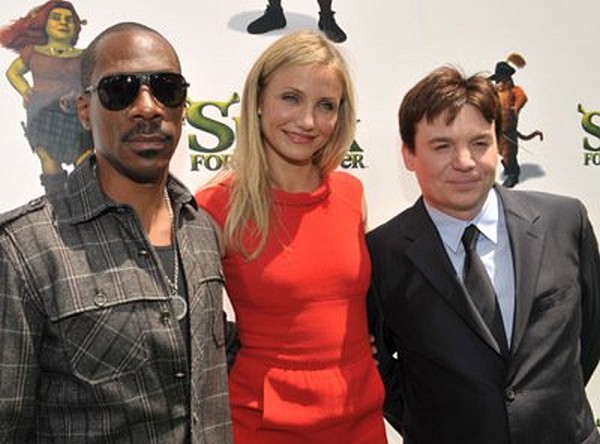 Photo: Cameron Diaz, Mike Myers and Eddie Murphy at event of Shrek Forever After