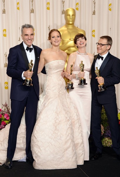 Daniel Day-Lewis, Anne Hathaway, Christoph Waltz and Jennifer Lawrence