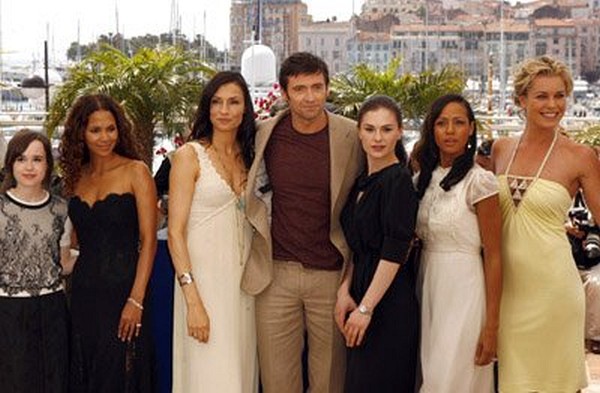 Famke Janssen, Halle Berry, Anna Paquin, Rebecca Romijn, Hugh Jackman, Ellen Page and Dania Ramirez at event of X-Men: The Last Stand