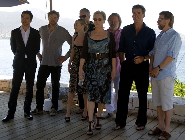 Pierce Brosnan, Colin Firth, Meryl Streep, Dominic Cooper and Amanda Seyfried at event of Mamma Mia!
