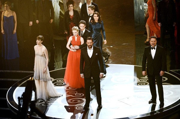 Russell Crowe, Anne Hathaway, Hugh Jackman and Amanda Seyfried