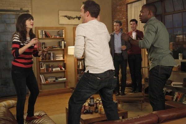 Still of Dermot Mulroney, Zooey Deschanel and Jake Johnson in New Girl