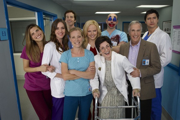 Still of Henry Winkler, Megan Mullally, Malin Akerman, Erinn Hayes, Zandy Hartig, Ken Marino, Rob Huebel, Rob Corddry and Lake Bell in Childrens Hospital