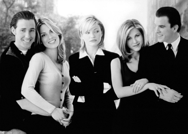 Still of Jennifer Aniston, Cameron Diaz, Maxine Bahns, Edward Burns and Michael McGlone in She's the One