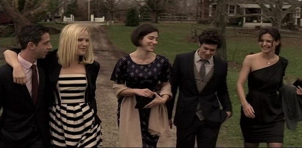 Still of Katie Holmes, Malin Akerman, Adam Brody and Jeremy Strong in The Romantics