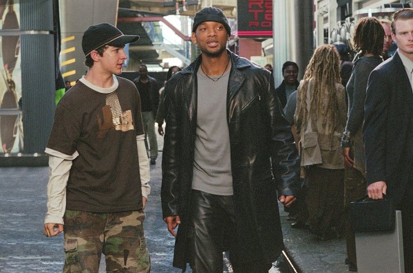 Still of Will Smith and Shia LaBeouf in I, Robot