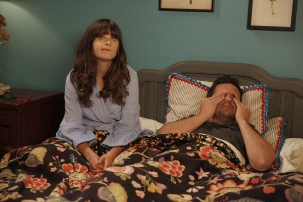 Still of Zooey Deschanel and Jake Johnson in New Girl