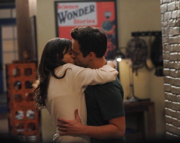 Still of Zooey Deschanel and Jake Johnson in New Girl