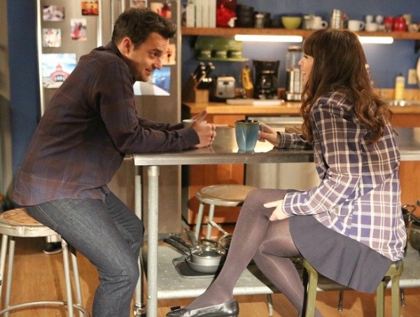 Still of Zooey Deschanel and Jake Johnson in New Girl