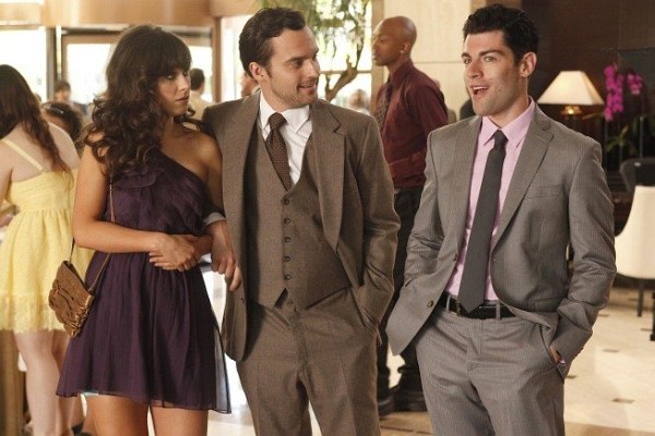 Still of Zooey Deschanel and Jake Johnson in New Girl