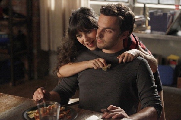 Still of Zooey Deschanel and Jake Johnson in New Girl