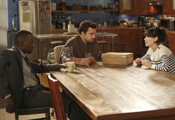 Still of Zooey Deschanel, Lamorne Morris and Jake Johnson in New Girl