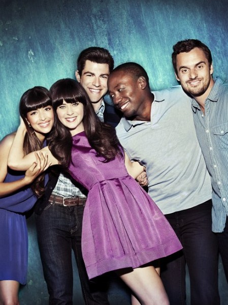 Still of Zooey Deschanel, Max Greenfield, Hannah Simone, Lamorne Morris and Jake Johnson in New Girl